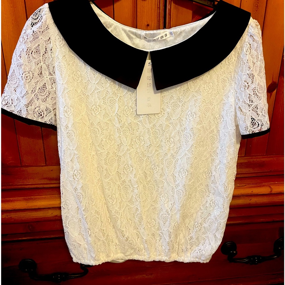 Black & White Lace Top